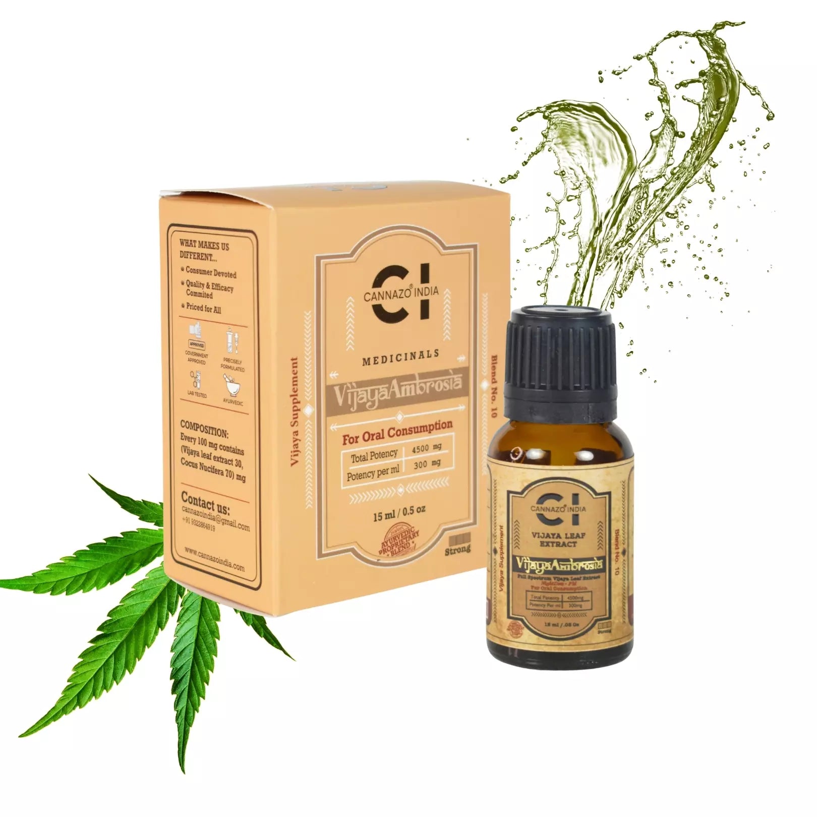 CBDオイル THC Rich Oil (1:4)Vijaya Ambrosia 9000mg | For Pain Relief
