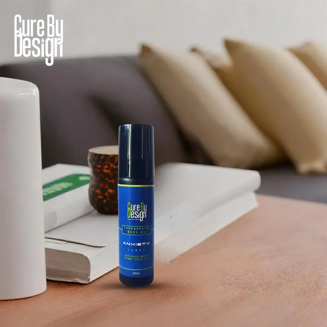Cure By Design Therapeutic Body Oil Roll-On for Anxiety 10ML – Natural Aromatherapy Relief