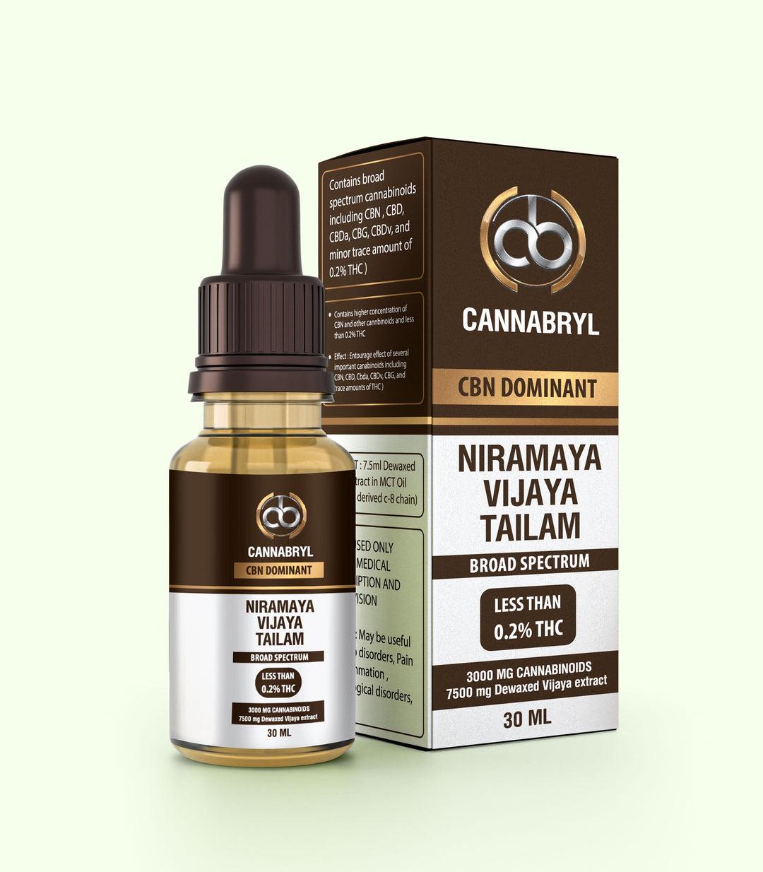 Cannabryl- Niramaya Vijaya Tailam ( Broadspectrum CBN)Broad spectrum cbd oilCannabryl Vijaya Tailam - CBD CBN Tincture | Sleep, Anxiety