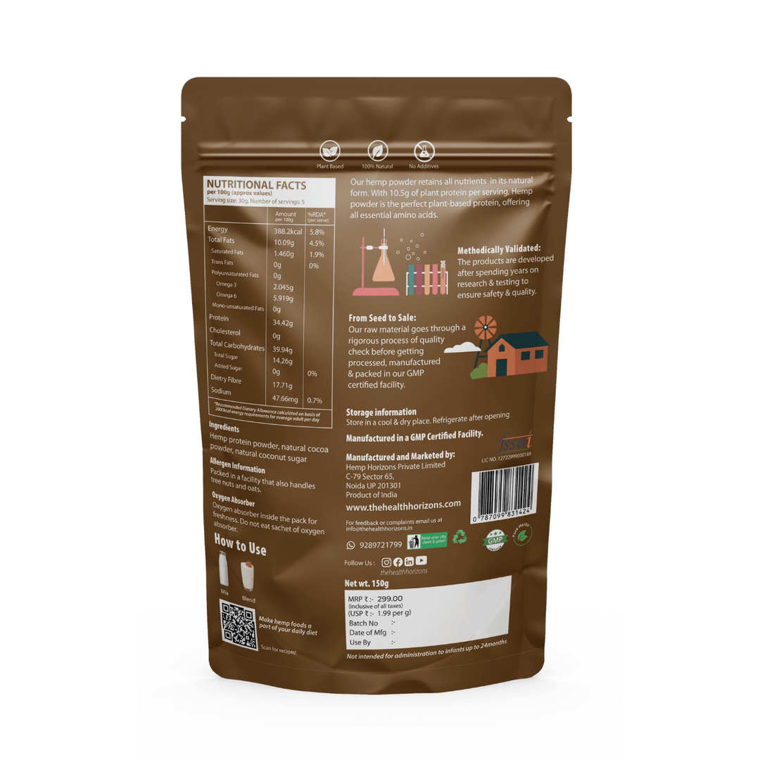 Health Horizons Hemp Protein Powder- Chocolate FlavourHemp Protein Powder