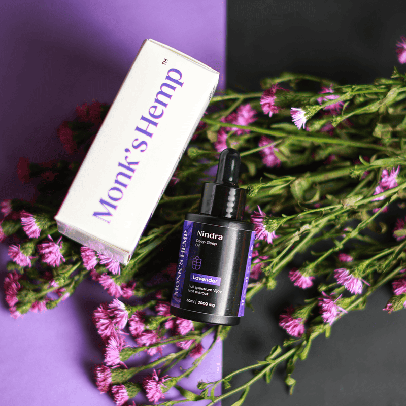 CBD + THC Oil - Monk's Hemp Nindra (1:1) Deep Sleep CBD Oil- Lavender (30ml)