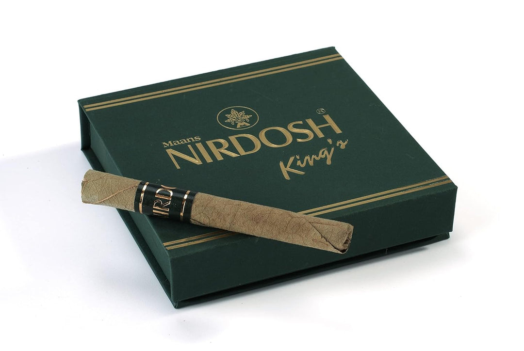 Nirdosh King’s Herbal Smoke – Tobacco & Nicotine Free | Ayurvedic Cigar Alternative | 95mm | 5 Pack