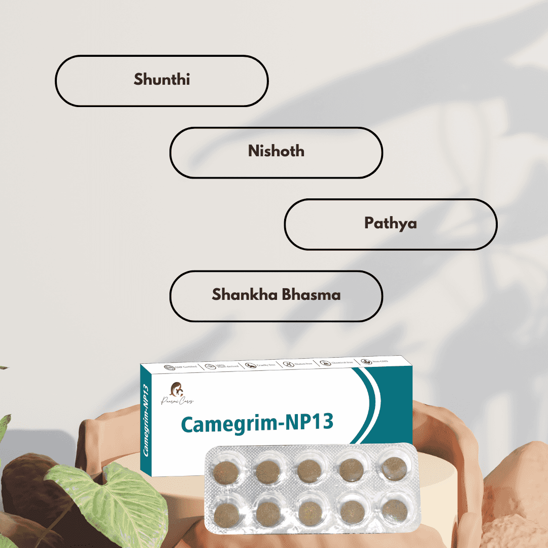 Paarmi Cares- Camegrim-NP13 (For Migrain)TabletsPaarmi Cares Camegrim-NP13 - Migraines Relief | Ayurvedic Tablets
