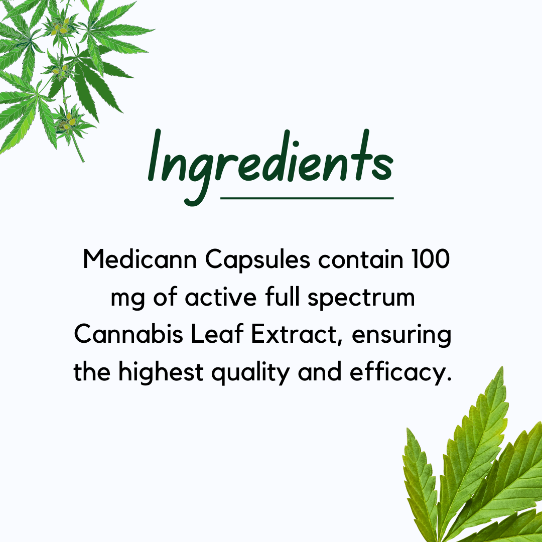 Capsules - Medicann- Cannabis Leaf Extract Capsule - 100mg