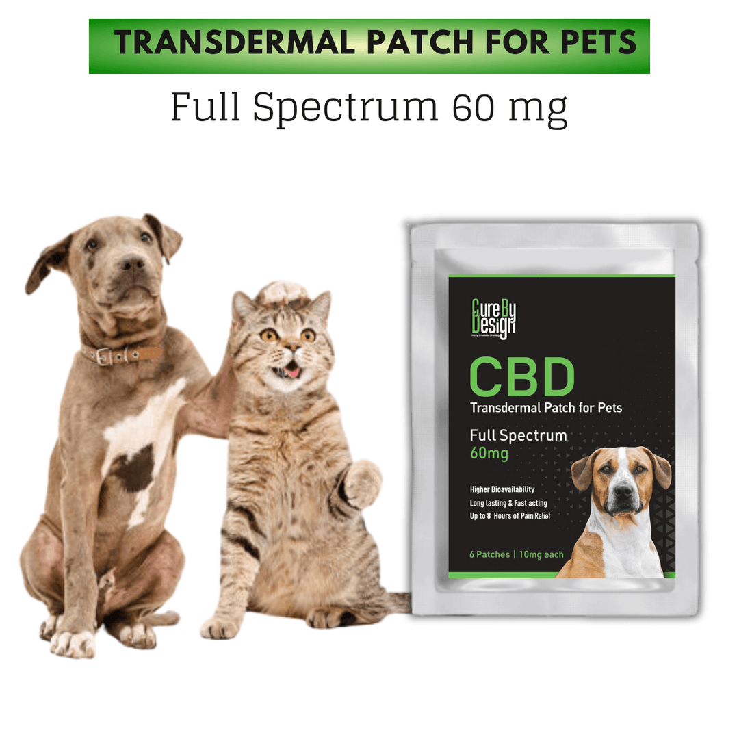Pet Medicine - Cure By Design- CBD Transdermal Patch For Pets Full Spectrum 60mg