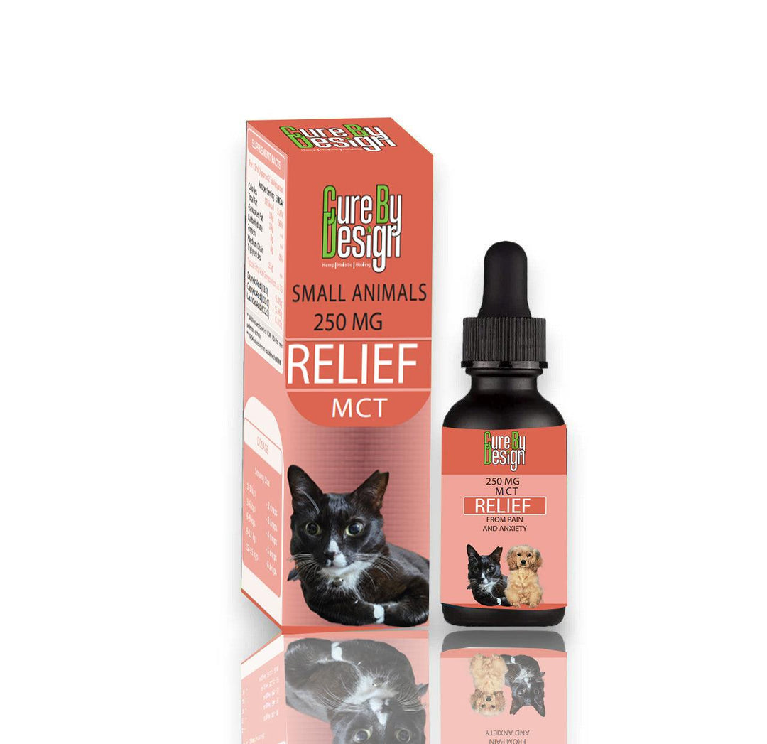 Cure By Design- Relief 250mg CBD for Small Animals (MCT)Pet CBD oilRelief CBD for Small Animals - Cure By Design | Quick Support