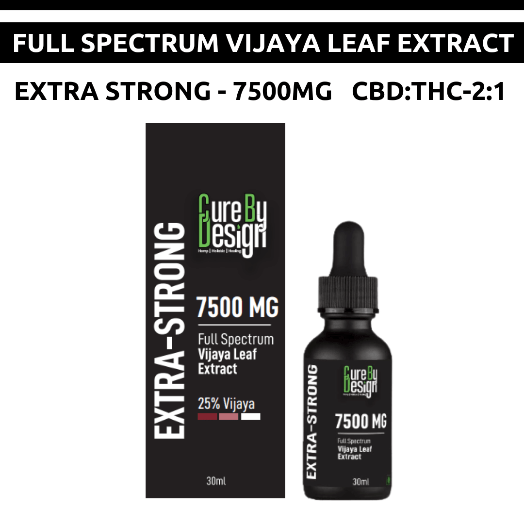 Cure By Design- Extra Strong (25%) | Vijaya Full Spectrum Extract Tincture 250mg/ml (CBD : THC - 2 : 1)Vijaya ExtactCure By Design CBD Oil 25% | Powerful Full Spectrum Formula