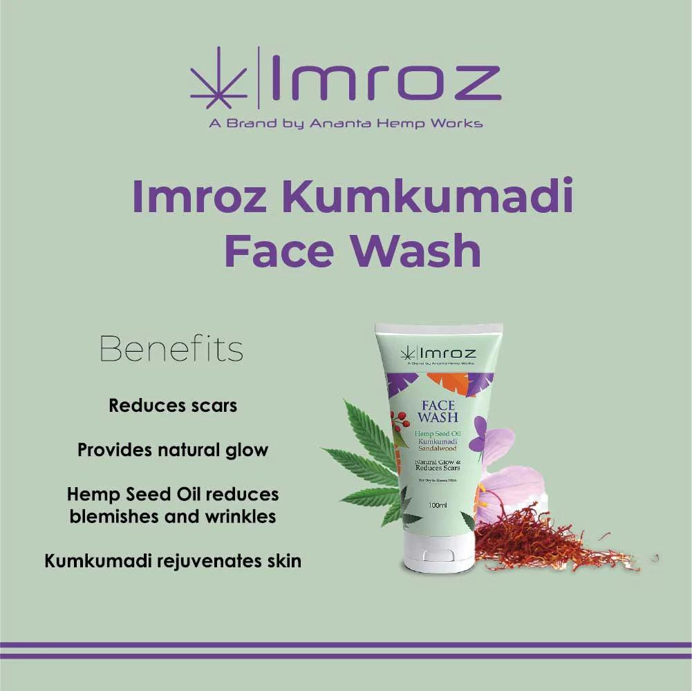 Imroz - Face Wash With Hemp Seed Oil & Kumkumadi - 100 mlHealth & Beauty Face Wash With Hemp Seed Oil & Kumkumadi | Hemp Face Wash | CBD Store
