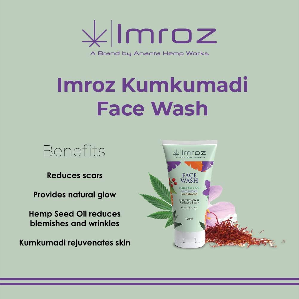 Imroz - Face Wash With Hemp Seed Oil & Kumkumadi - 100 mlHealth & Beauty Face Wash With Hemp Seed Oil & Kumkumadi | Hemp Face Wash | CBD Store
