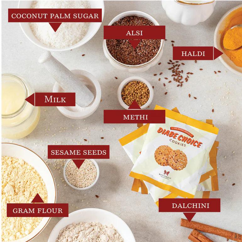 Butterfly Ayurveda- Diabe Choice CookiesCookiesButterfly Ayurveda Cookies - Diabetic Cookies for Weight Loss | Fiber & Calcium Boost
