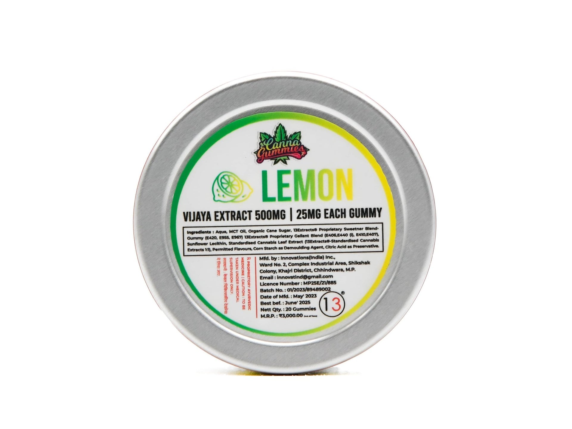 Cannabis Infused Gummies 1:1 - Lemon - CBD Store India