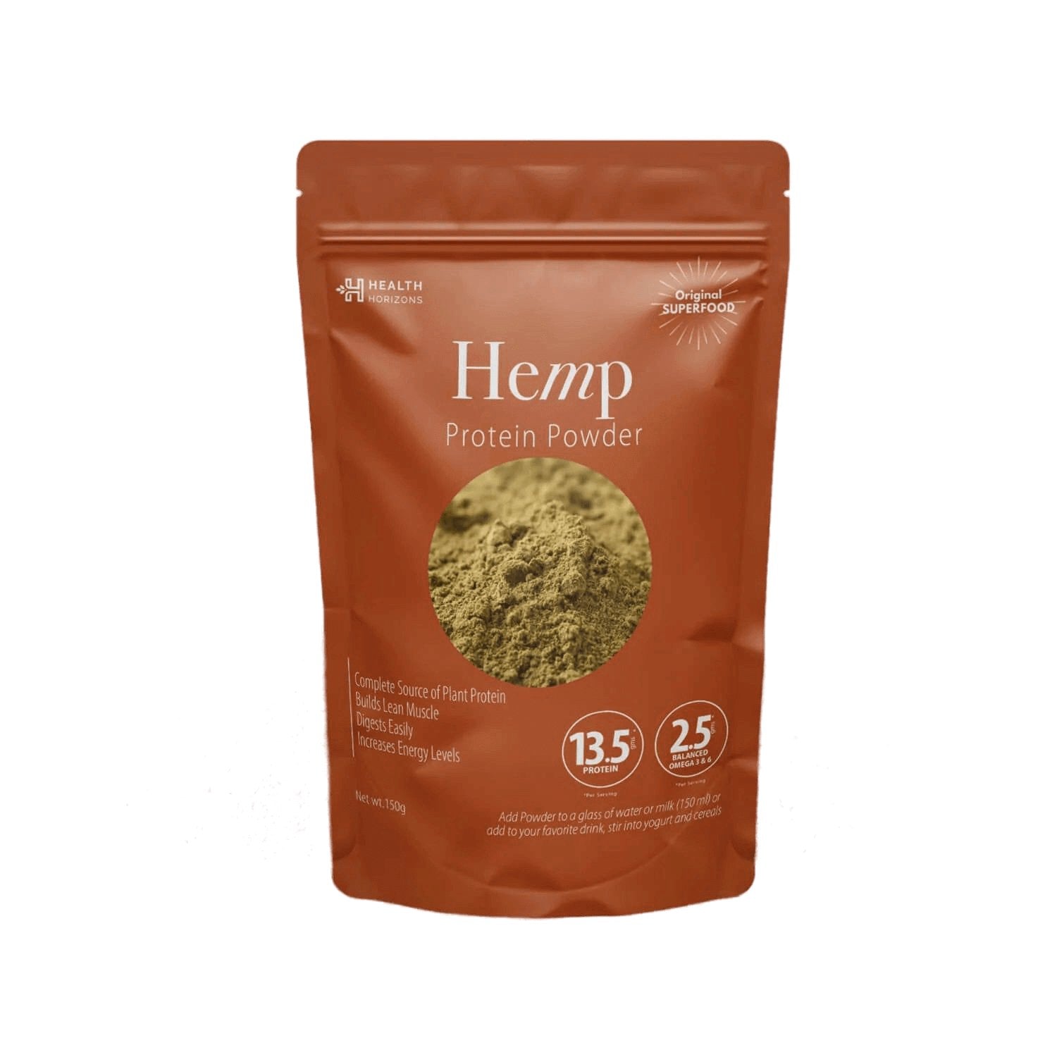 Health Horizons Hemp Protein Powder Plant Protein with Omega 3 and 6