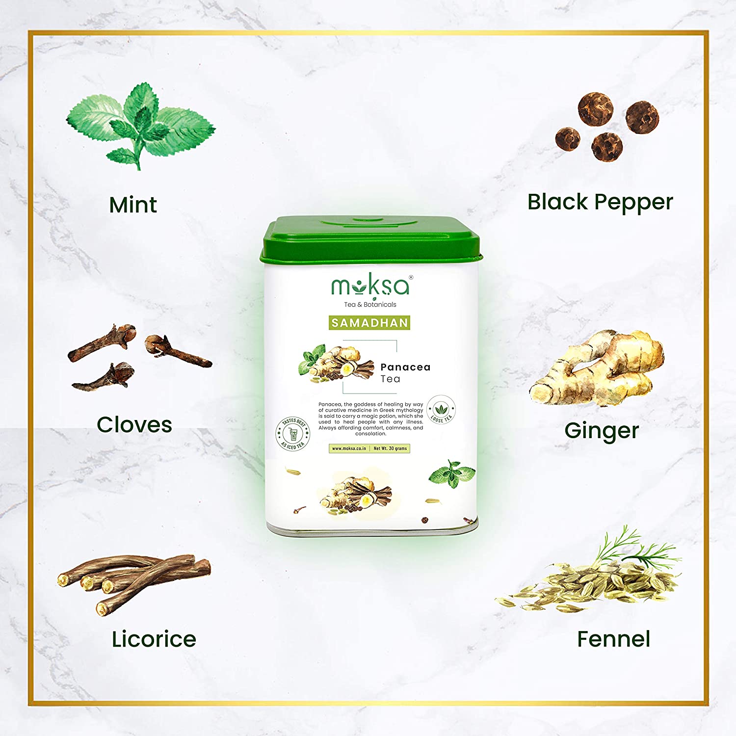 Moksa Panacea Herbal Tea - Kadha Tea - CBD Store India