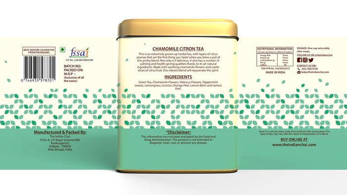 The Indian Chai - Chamomile Citron Tea - CBD Store India