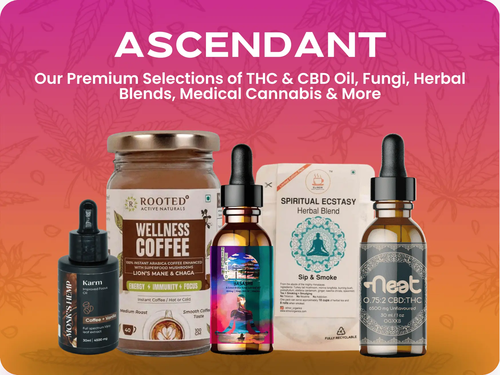 Ascendant: Our Premium Selections of THC & CBD Oil, Fungi, Herbal Blends, Medical Cannabis & More.