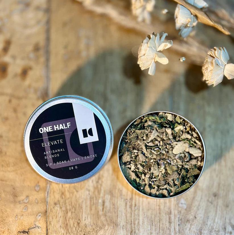 One Half - Elevate 8gm Tin | Herbal Smoking Blend.