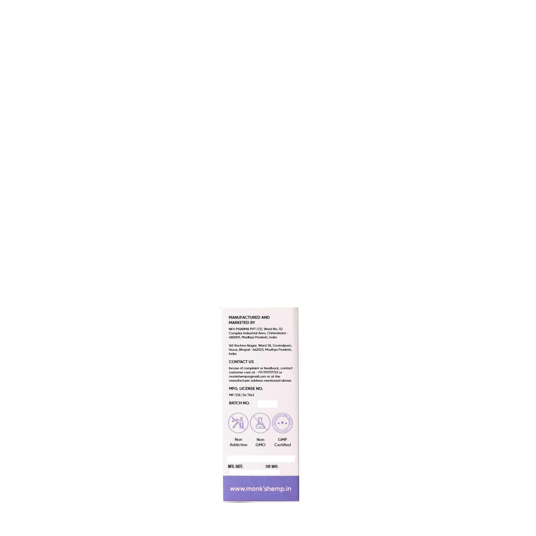 Monk's Hemp Nindra (1:1) Deep Sleep CBD Oil- LavenderCBD + THC OilMonk's Hemp Nindra CBD Oil - Deep Sleep Lavender