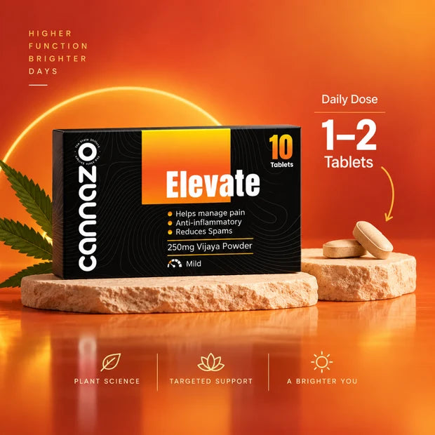 Cannazo Elevate Pain Tablets | 500mg Potency | 250mg Vijaya Powder Pain Tablets – Natural Support for Mild to Moderate Pain, Joint Pain & Inflammation