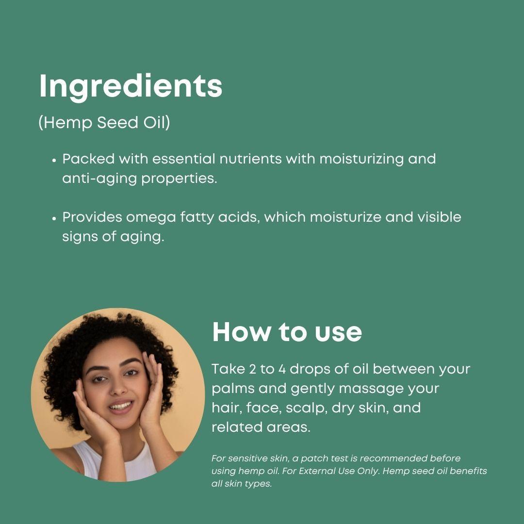 Health Horizons Cold Pressed Hemp Oil for Massage -100 ml.