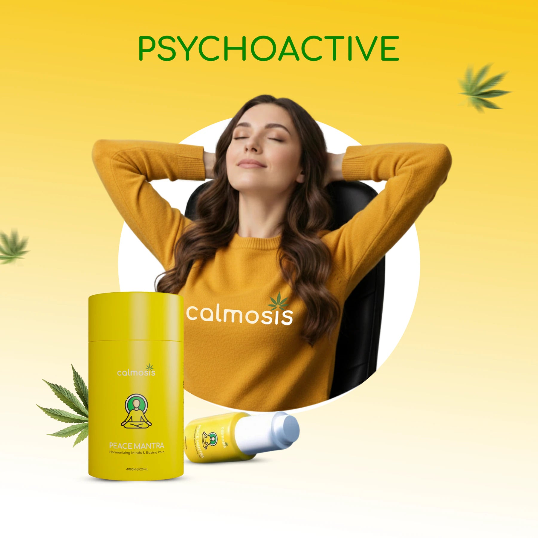 Calmosis Peace Mantra CBD+THC Oil 4000mg | Full Spectrum Cannabis Tincture for Stress, Anxiety & Pain Relief