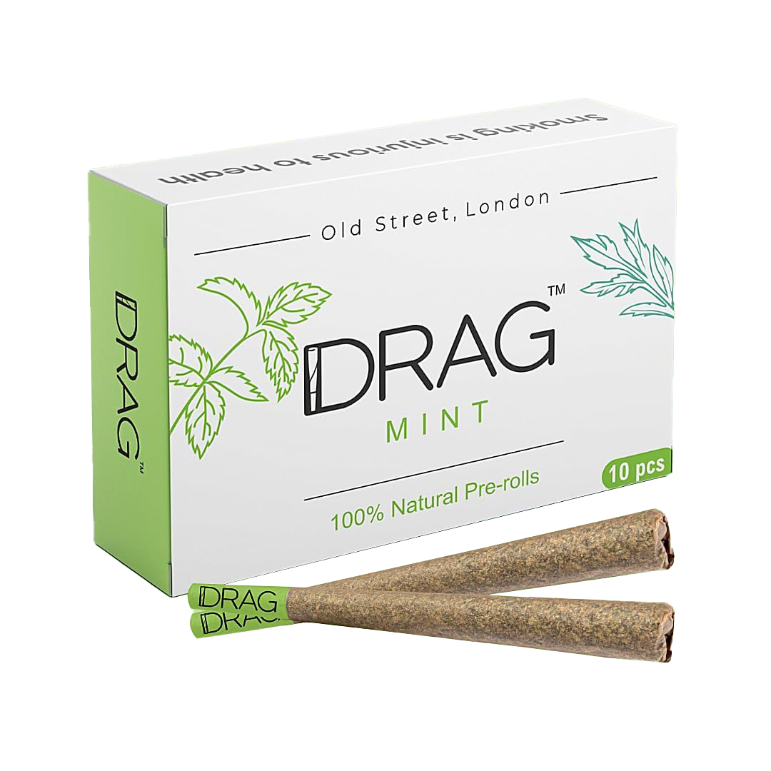 Drag Mint - Herbal Preroll | Mugwort & Peppermint Leaves | Tobacco-Free & Nicotine-Free