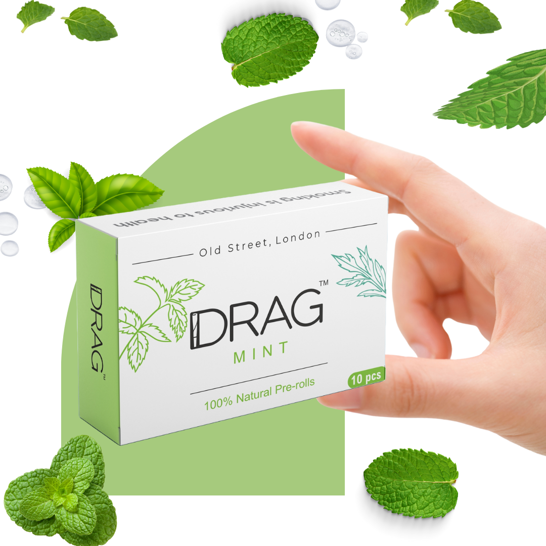 Drag Mint - Herbal Preroll | Mugwort & Peppermint Leaves | Tobacco-Free & Nicotine-Free