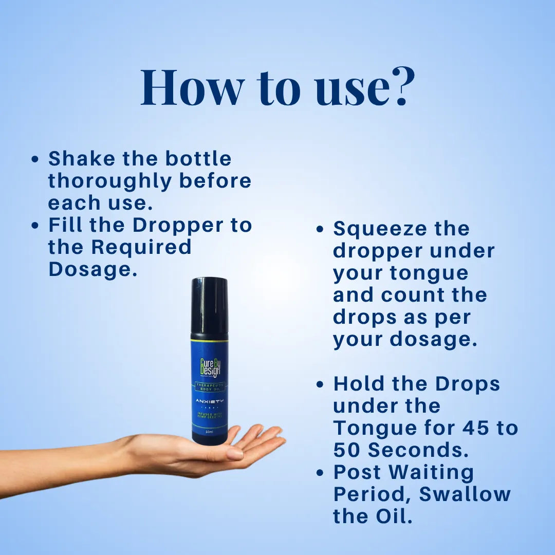 Cure By Design Therapeutic Body Oil Roll-On for Anxiety 10ML – Natural Aromatherapy Relief.