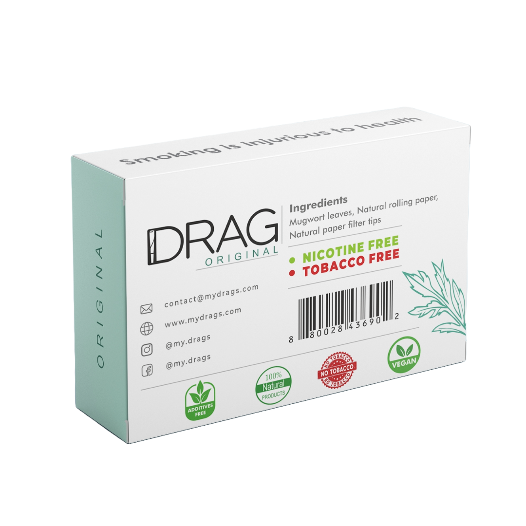 Drag Original - Herbal Preroll | Mugwort & Lemongrass Leaves | Tobacco-Free & Nicotine-Free