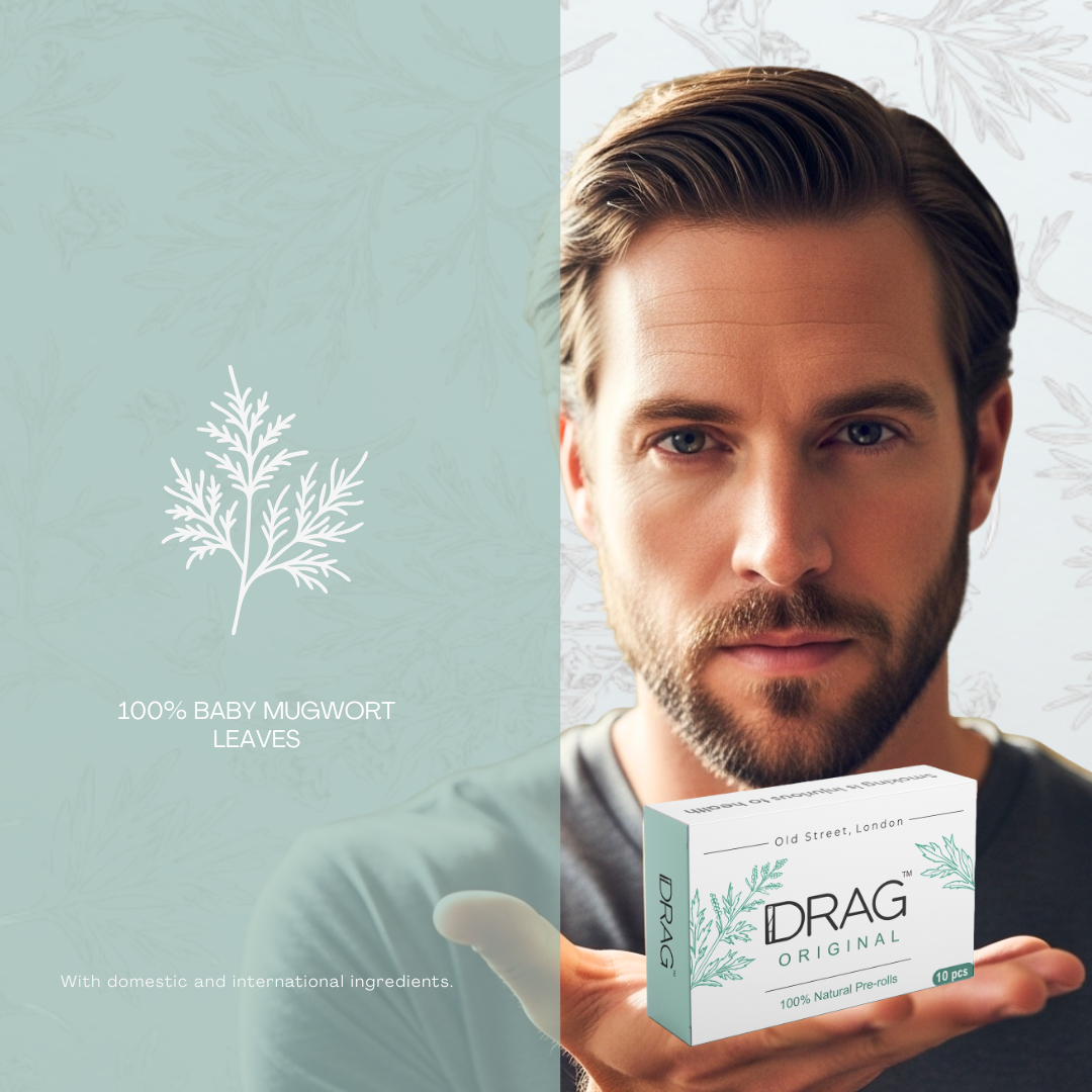 Drag Original - Herbal Preroll | Mugwort & Lemongrass Leaves | Tobacco-Free & Nicotine-Free