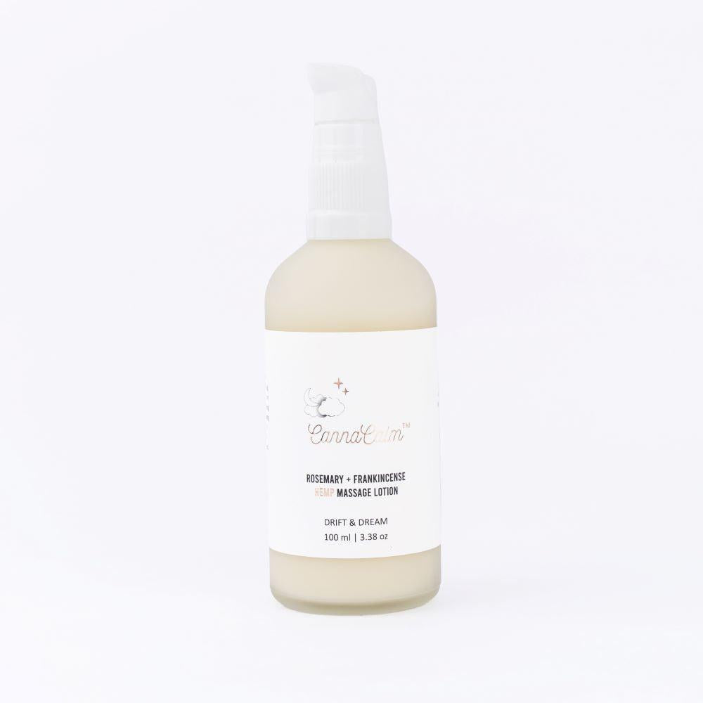 CannaCalm Hemp Massage Lotion-Rosemary + Frankincense.