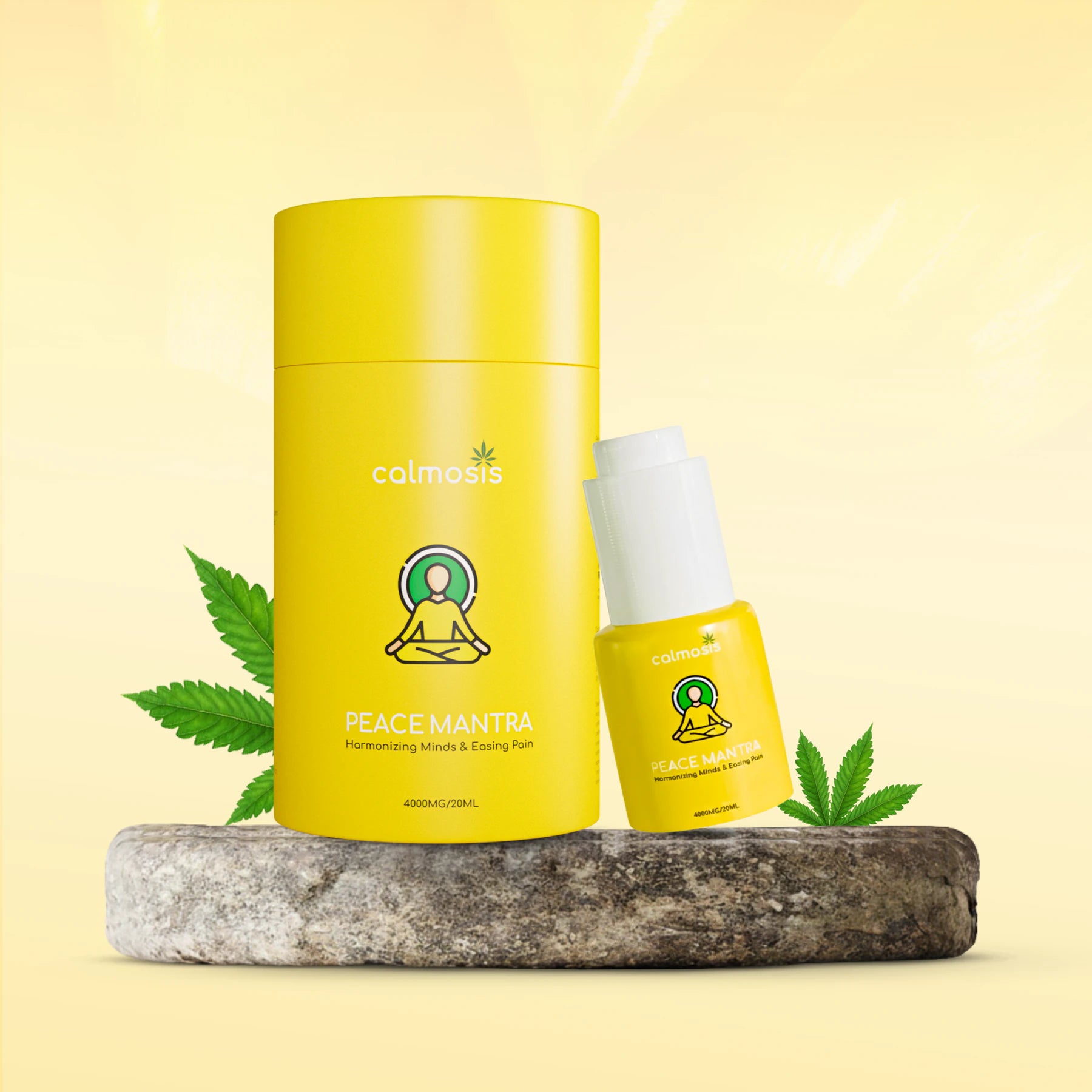 Calmosis Peace Mantra CBD+THC Oil 4000mg | Full Spectrum Cannabis Tincture for Stress, Anxiety & Pain Relief