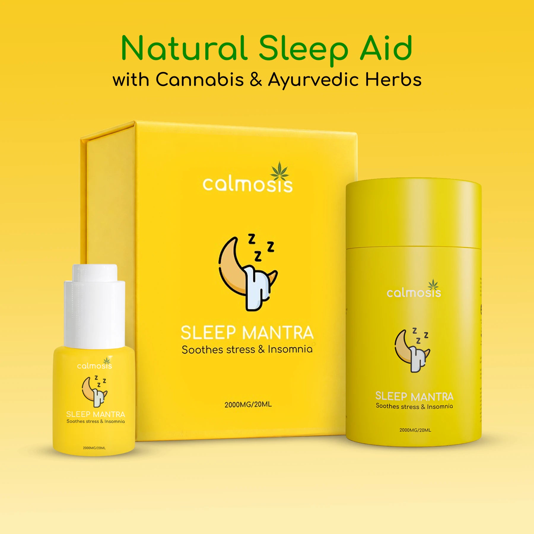 Calmosis Sleep Mantra CBD Oil 2000mg | THC-Free Cannabis Sleep Tincture for Deep Sleep & Insomnia Relief