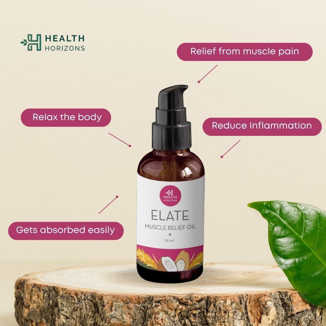 Health Horizon Elate | Muscle Relief Oil | Hemp Oil for Muscle Pain Relief.