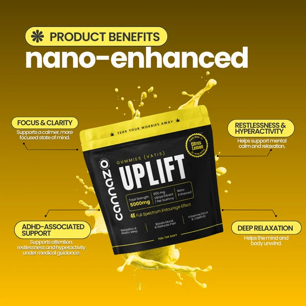 Cannazo Uplift Gummies - CBD Dominant Gummies | 500mg Vijaya & Citrus Lemon