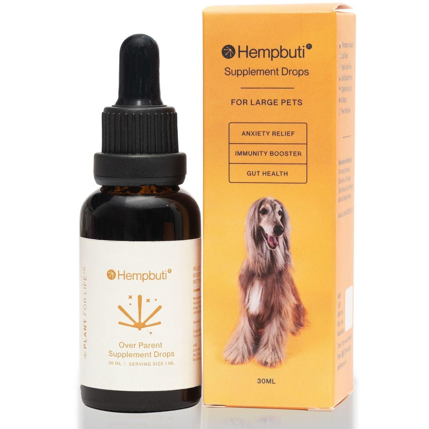 Hempbuti Overparent Supplement Drops For Large Pets 30 Ml.
