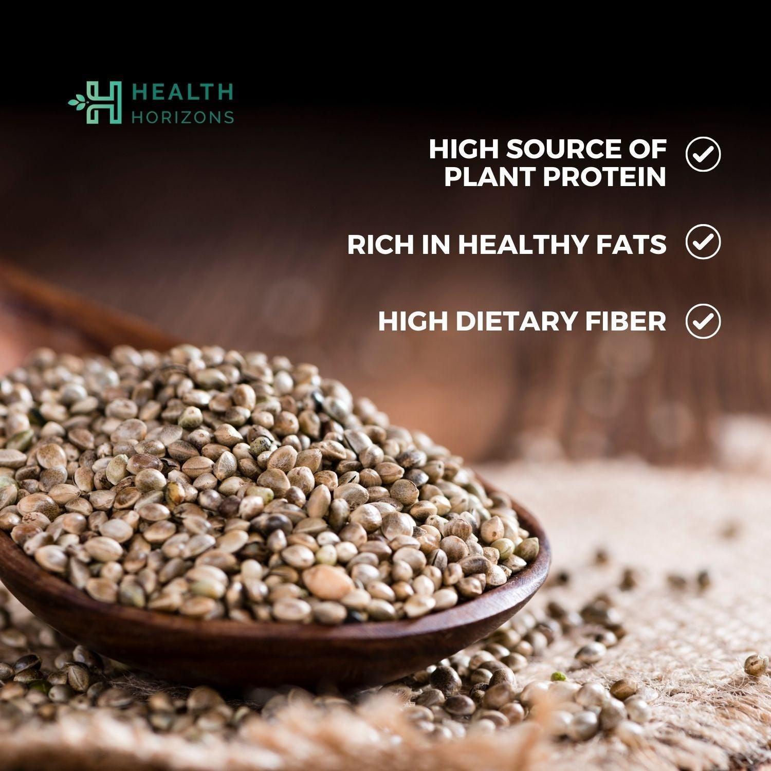 Health Horizons Raw Hemp Seeds - Healthy Snack to Boost Immunity.