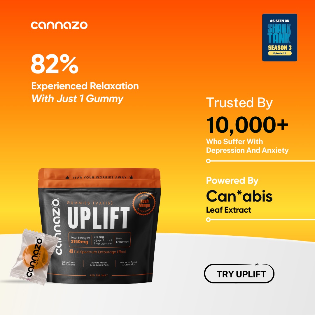 Cannazo- Uplift Gummies (Full spectrum + Terpenes – 500mg with 315mg active cannabinoids)