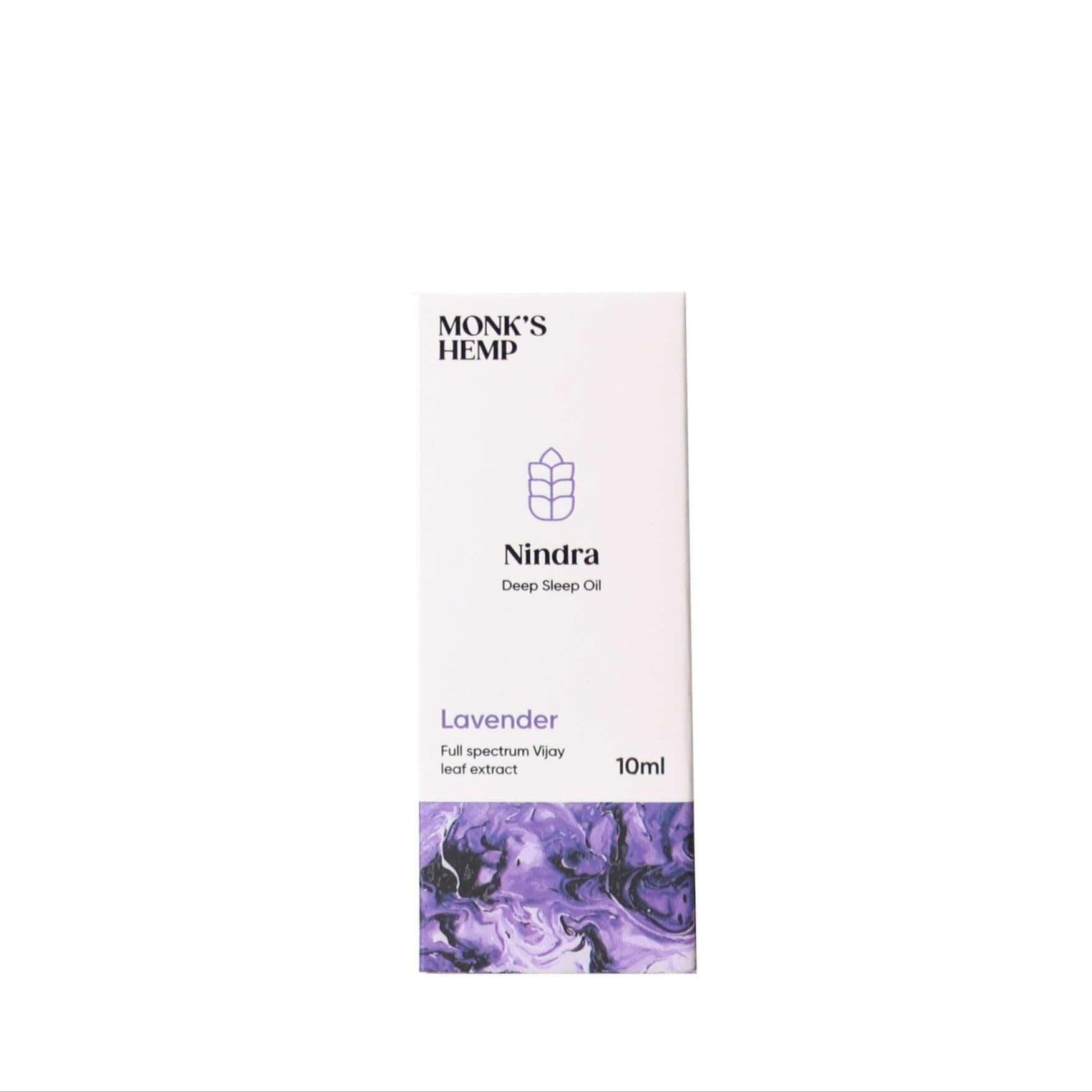Monk's Hemp Nindra (1:1) Deep Sleep CBD Oil- Lavender (30ml).