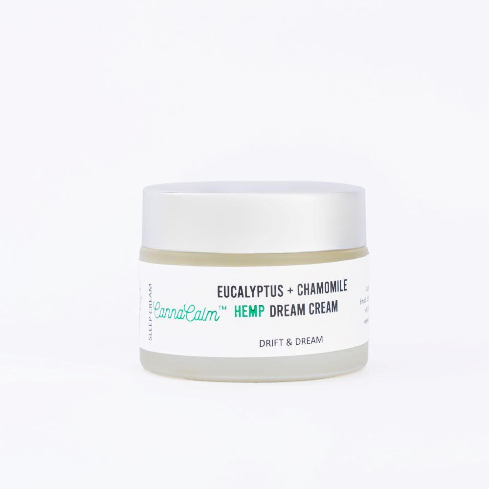 CannaCalm Hemp Sleep Cream-Eucalyptus + Chamomile.