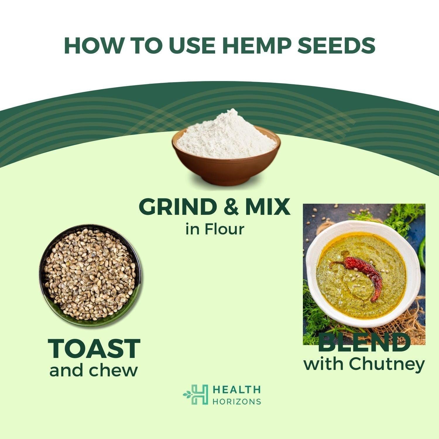 Health Horizons Raw Hemp Seeds - Healthy Snack to Boost Immunity.