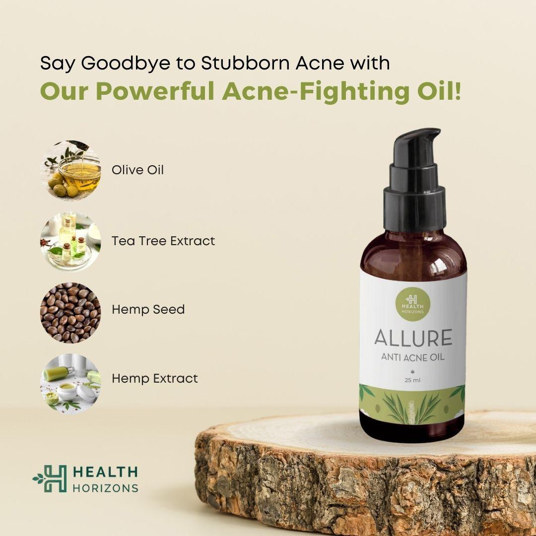 Health Horizon Allure | Anti-Acne Oil | Hemp Oil for Skin and Face.