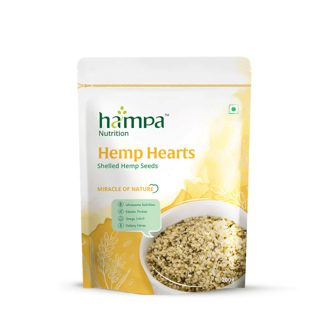 Hampa Wellness - Hemp Hearts | Shelled Hemp SeedsHemp HeartsHampa Hemp Hearts - Nutrition Benefits | Protein & Omega