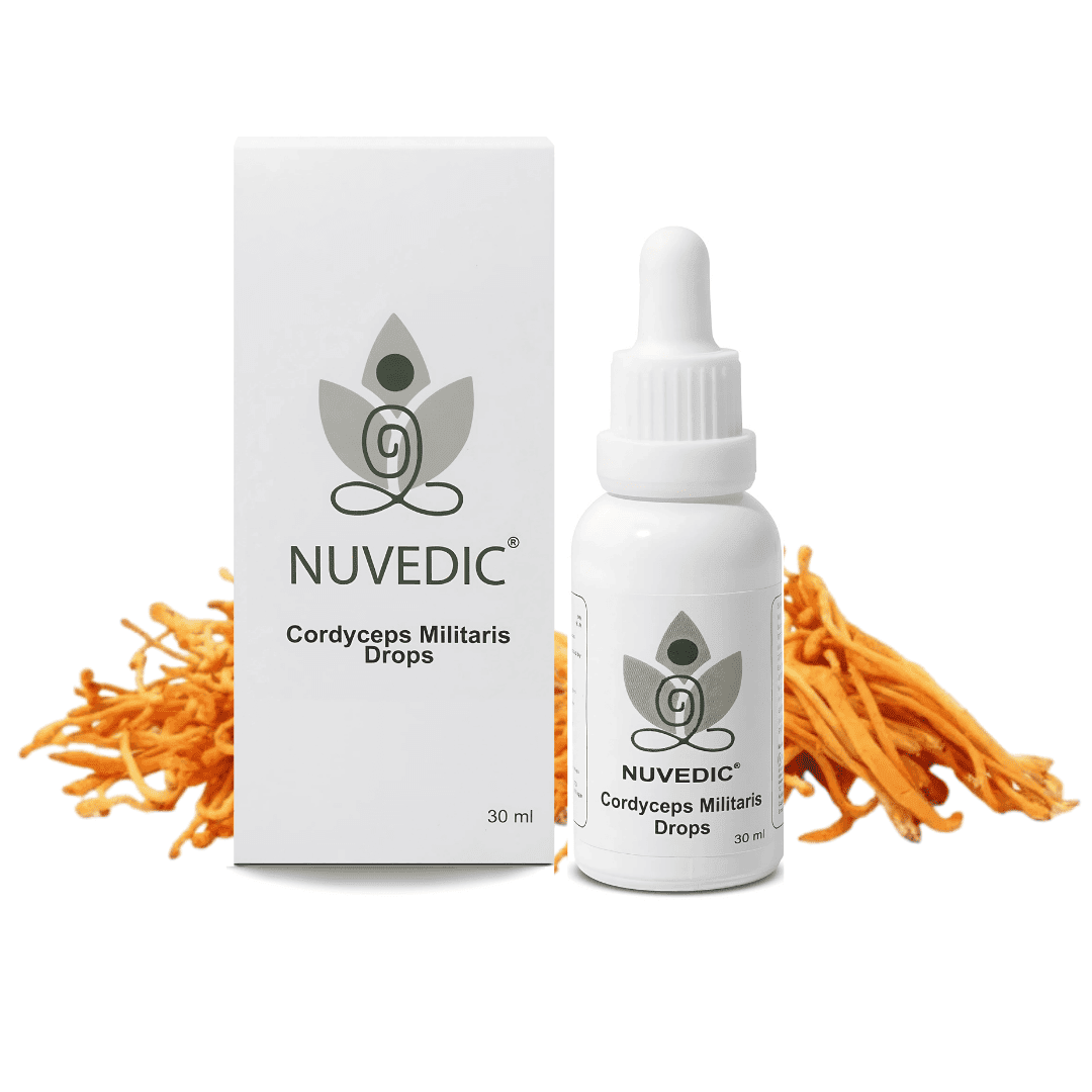 Nuvedic Cordyceps Militaris Drops | Cordyceps Extract for Energy & Immunity 30ml.