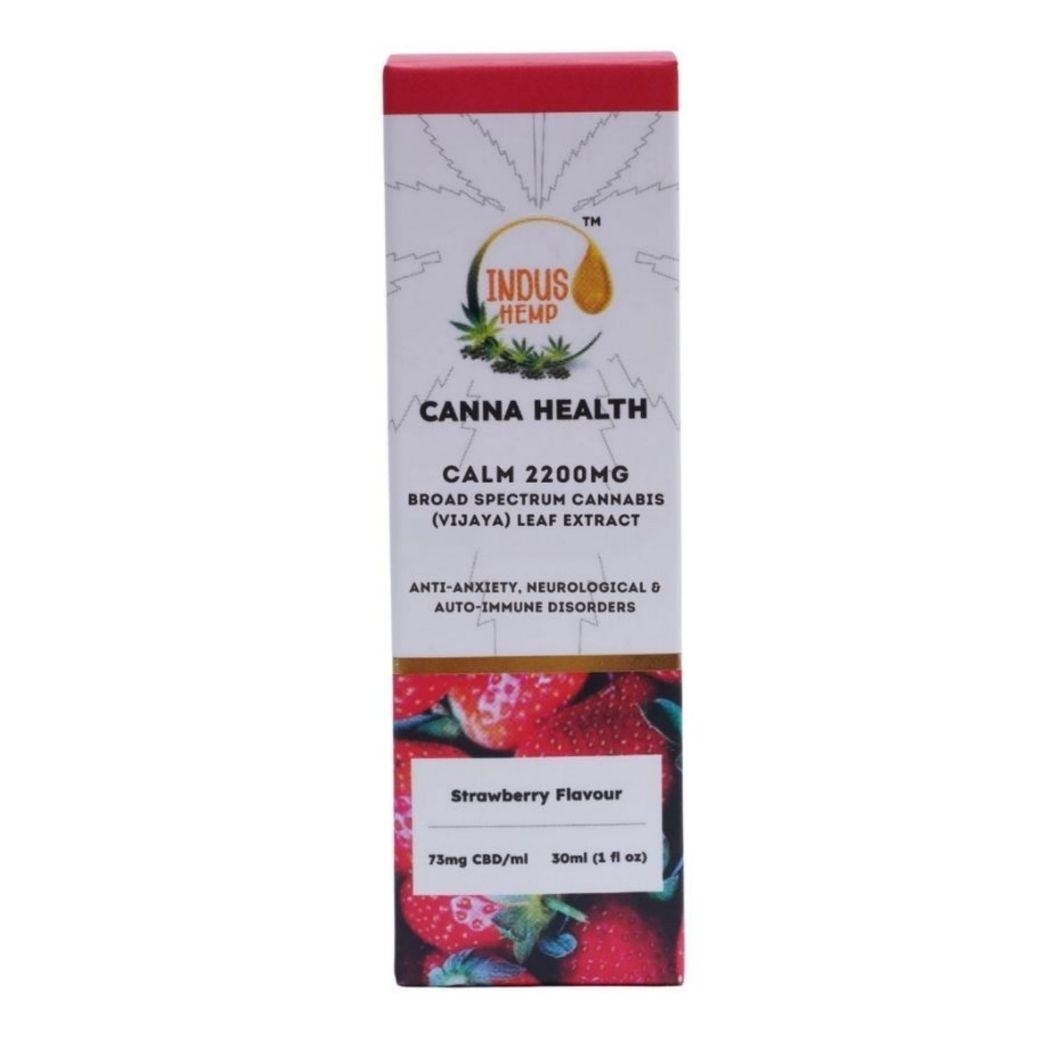 Indus Hemp Calm 2200mg | Strawberry Broad Spectrum CBD Oil for Anxiety.