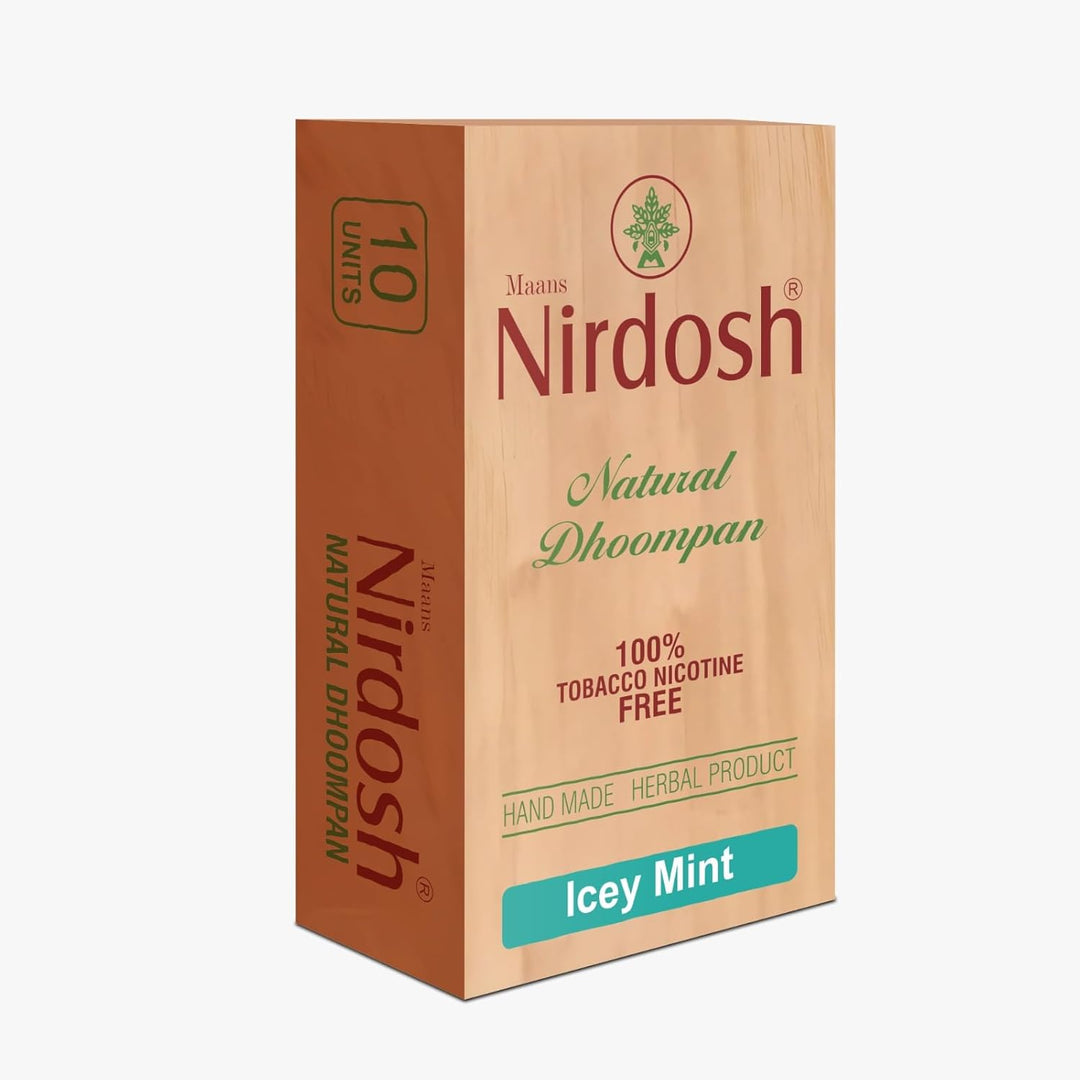 Nirdosh Herbal Smoke Sticks – Icey Mint Flavor | 100% Tobacco & Nicotine-Free | Pack of 10