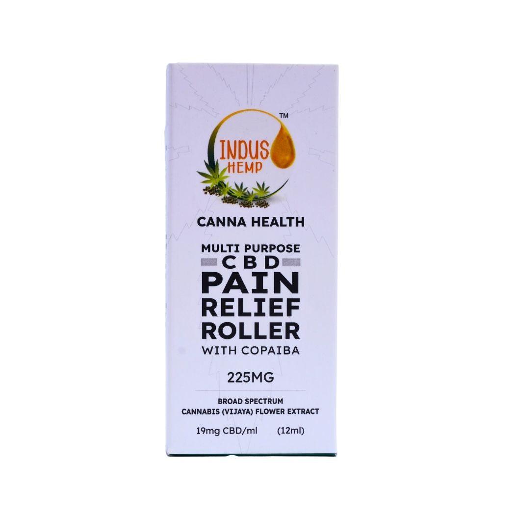 Indus Hemp Canna Health | CBD Oil Pain Relief Roller | Broad Spectrum Vijaya Flower Extract with Copaiba | 225mg.