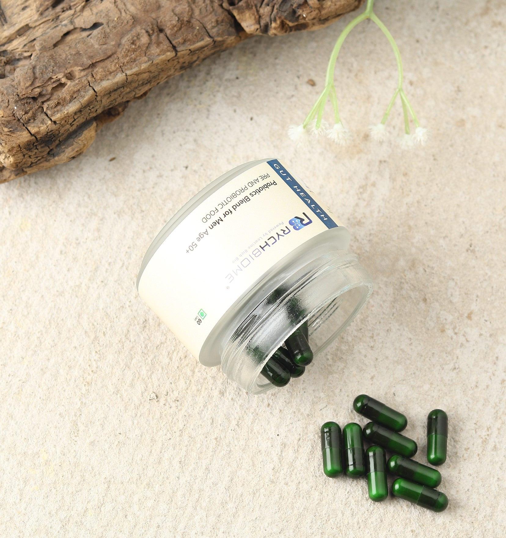 RychBiome by BugSpeaks - Probiotics Blend for Men Age 50+ (60 Capsules).