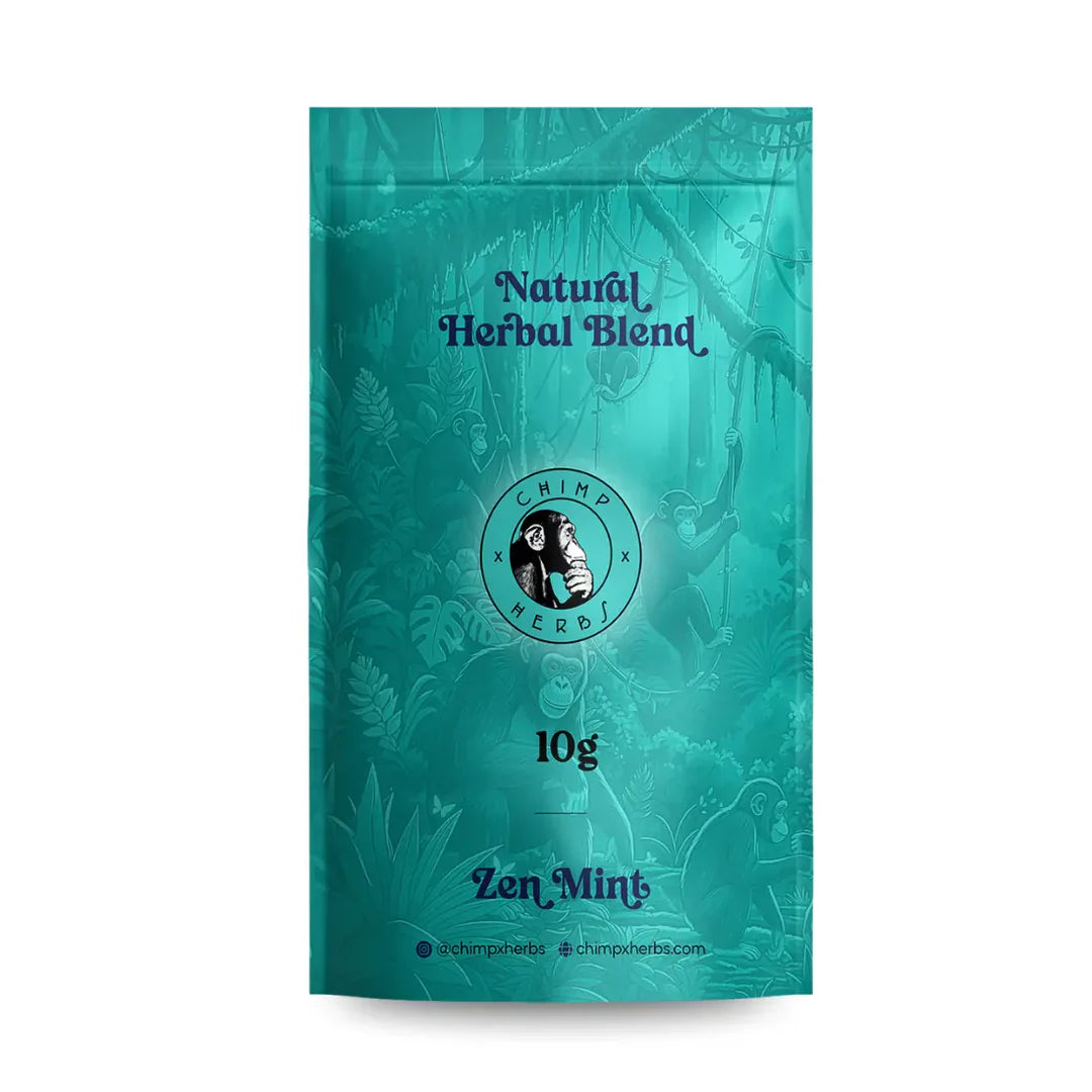 Chimp x Herbs Zen Mint 10G | Tobacco & Nicotine-Free Herbal Blend