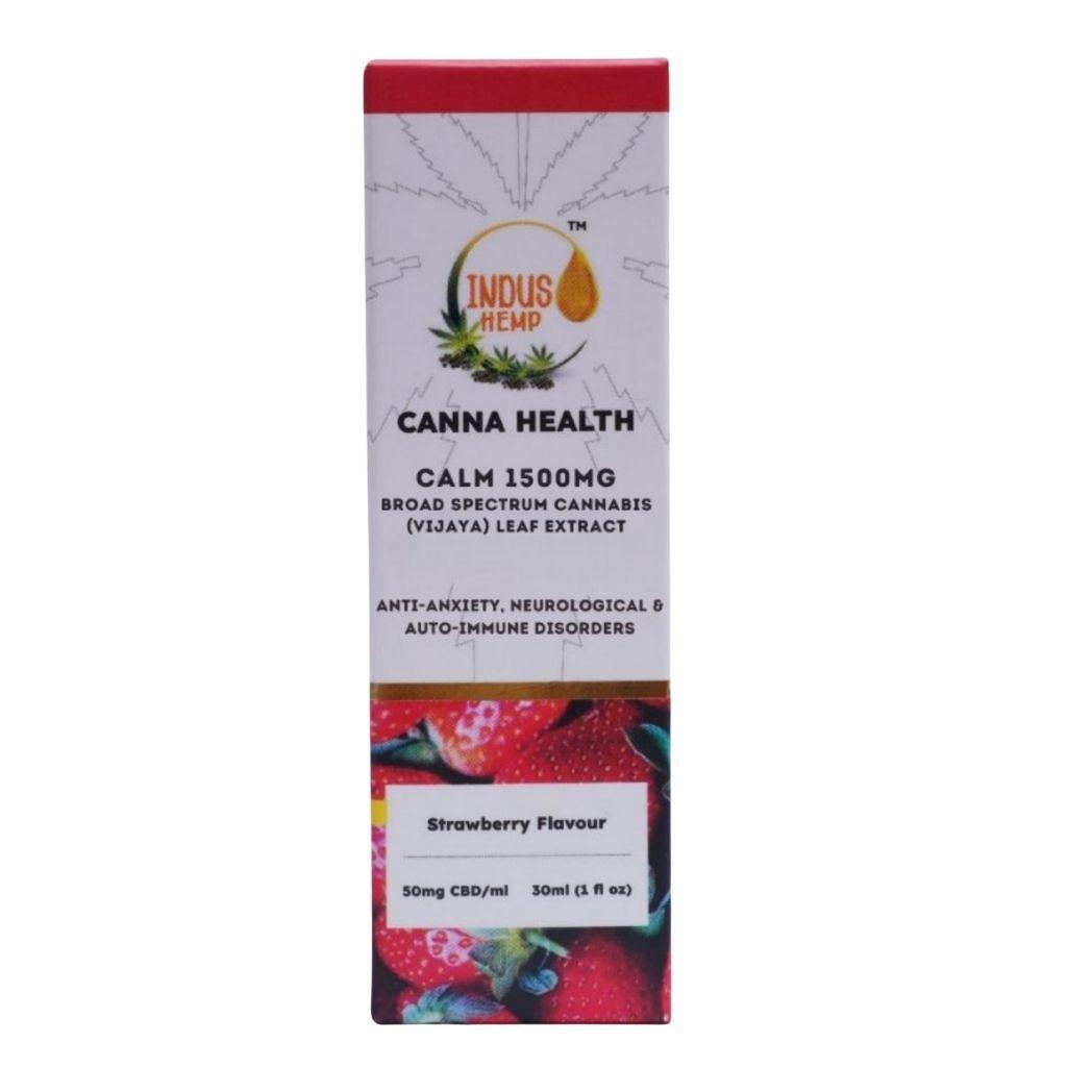 Indus Hemp CBD Calm 1500mg Strawberry Flavour CBD Oil | Broad Spectrum Extract.