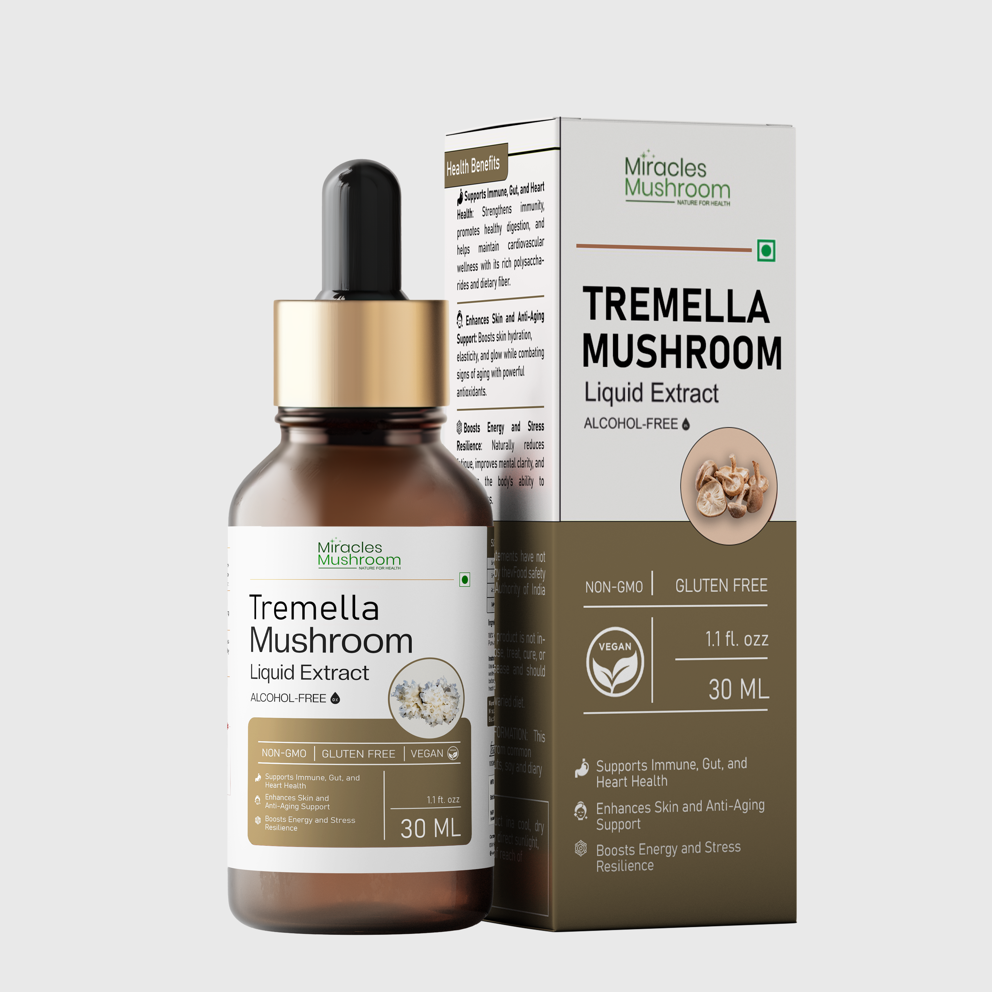 Miracles Mushroom - Tremella Mushroom Liquid Extract -  30ml.